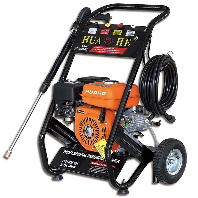 Car detailing pressure washer setup in a garage